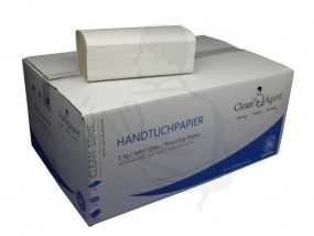 Handtuchpapier natur/grau 1-lg. 40g/m² 25x23 Standard ZickZack (ZZ) V-Falz CLEANAGENT (A)