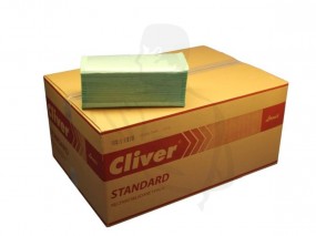 Handtuchpapier, 1-lg., dunkelgrün, 25x23 Standard ZickZack (ZZ) V-Falz, Recycling 40g/m²