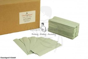 Handtuchpapier Reycling, 1-lg., dunkelgrün, 25x33 C-Falz (Lagenfalz), 41 g/m² mit Ecolabel