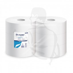 Jumbo-Toilettenpapier, 2-lg., MaxiRolle 350m hochweiss, Tissue, geprägt, perforiert D6/26cm