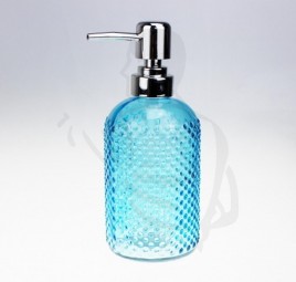 Seifenaufsteller Mehweg aus Glass, ca. 500ml nachfülbar aus ABS Masterial hellblau/transparent