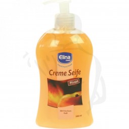 Seifencreme in Pumpflasche, 500ml Pfirsich, Farbe orange mit Pumpkopf