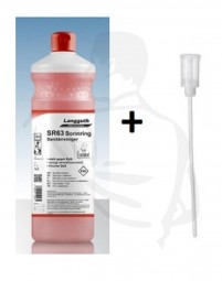Sanitärreiniger kennzeichnungsfrei SonnringSR63 1L mit frischem Duft , EU-Ecolabel und Dosierkopf