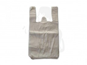 Hemdchentragetasche 300+180x550mm, 13µm weiss/transparent auf Block, bedruckt