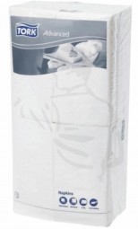 Servietten Tork Advanced, 33x33cm, weiß, 2lg. 1/8 Falz, Tissue, 2500 Stück, -15306-