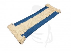 Bezüge, weiß, Schlinge/Franse, 40cm aus Baumwolle mit blauem Microstreifen