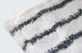 Microfaserbezüge Grau-Weiss 40 cm mit Polyesterstreifen für Flachpressen Breite 12cm