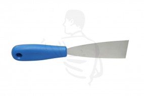 Spachtel aus Edelstahl, blau, 4 cm mit PP-Griff, hitzebeständig, rostfrei