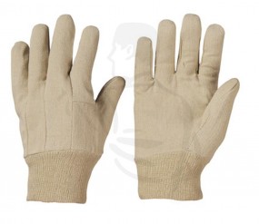 Baumwoll-Unterziehhandschuhe Herren 24cm mit 5-Fingern, gefühlsecht, rohweiss