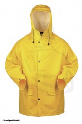 Regenjacke PU Polyestermaterial 170g/m² lange Ärmel mit Kapuze gelb Gr.4 (62/64)