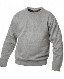 Sweatshirt, graumelliert ca 280g Gr.S-XL Strick am Kragen, Bund und Ärmelbündchen