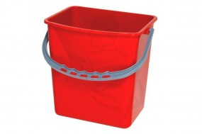 Plastikeimer rechteckig, rot, 6 Liter für Servicewagen mit Henkel