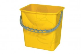 Plastikeimer rechteckig, gelb, 6 Liter für Servicewagen mit Henkel