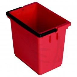 Plastikeimer rechteckig, rot, 9 Liter für Servicewagen mit Henkel