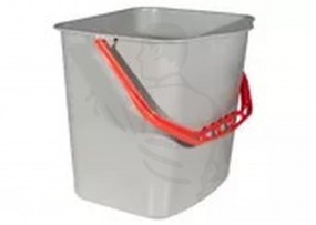 Eimer rechteckig grau mit rotem Henkel, 17 Liter für Reinigungswagen MATRIX PRESS
