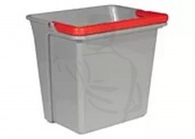 Eimer rechteckig grau mit rotem Henkel, 5 Liter für Reinigungswagen MATRIX PRESS/BOX