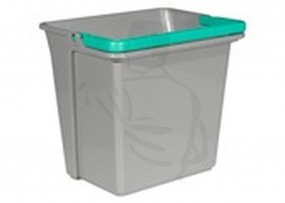 Eimer rechteckig grau mit grünem Henkel, 5 Liter für Reinigungswagen MATRIX PRESS/BOX