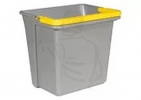 Eimer rechteckig grau mit gelben Henkel, 5 Liter für Reinigungswagen MATRIX PRESS/BOX