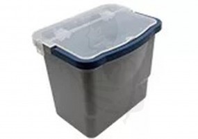Eimer rechteckig grau mit blauem Henkel+Deckel, 6L für Reinigungswagen MATRIX/VARIX PRESS/BOX