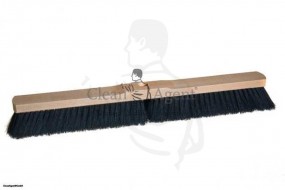 Saalbesen Roßhaar/Mischung,1-loch, 60 cm mit weicher schwarzer Borste,Holzkörper