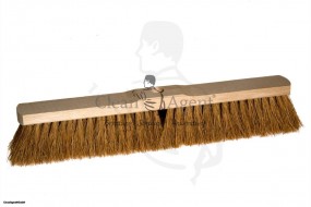 Besen Kokos 1-loch, 50 cm Holzkörper Sattelholz, unlackiert