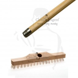 Schrubber mit Holzkörper PPN Borste, 30cm und geschliffenen Holzstiel 1,20 m, -komplett-
