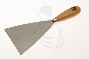 Spachtel, Metall, ovale Form, 10 cm mit lackiertem Holzgriff und Aufhängeloch