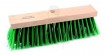 Besen Elaston 1-loch, 32 cm mit grüner Borste, Sattelholz
