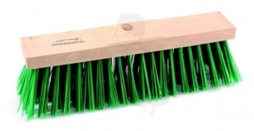 Besen Elaston 1-loch, 40 cm mit grüner Borste, Sattelholz