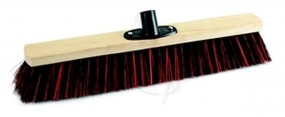 Besen Arenga/Elaston Mix, 1-loch, 80 cm mit rote/schwarzer Boste und Stielhalter Metall