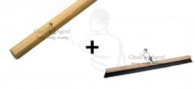 Saalbesen/Stubenbesen Rosshaarmischung 100 cm Holzkörper mit Holzstiel geschliffen 1,40m -SET-
