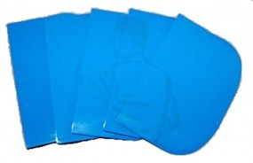 Teigschaber/Cranfeldschaber 8,5x12cm aus biegsamen blauen Kunststoff