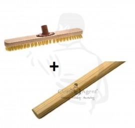 Wischer/Schrubber Perlon mit Holzkörper, 40cm mit Holzstiel geschliffen 1,60m als Komplett SET