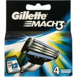 Rasierklingen mit 3fach Klingen (4er) für Rasierer Gillette Mach3 auf Blisterkarte