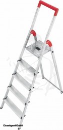 Stufen-Stehleiter, 1x6 Stufen belastbar bis 150 kg aus Aluminium