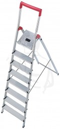 Stufen-Stehleiter 1x8 Stufen Arbeitshöhe max 345cm einseitig begehbar aus Aluminium TÜV/GS geprüft