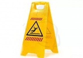 Warnschild Symbol, gelb, zum aufstellen, für Reinigungswagen MATRIX/VARIX PRESS/BOX