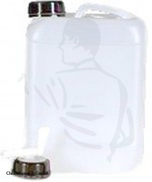 Leerkanister aus Kunststoff, 5 Liter mit Verschluß (weiß/transparent)