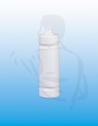 Leerflasche Kiehl 1 Liter, leer weiß, ohne Druck, ohne Verschluss