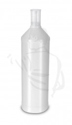 Nachfüllflasche mit Dosieraufsatz 1Liter runde Ausführung mit Griffmulde aus Kunststoff