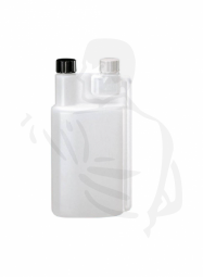 Doppelhals Dosierflasche Kiehl 1 Liter, leer nachfüllbar, Verschluss schwarz