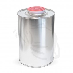 Blechdose Leer mit Spritz/Schraubverschluß, 1L -runde Ausführung-, weiß/transparent 45g