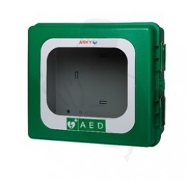 Außenschrank für automatisierte Defibrillatoren mit Alarm für den Außenbereich aus Kunststoff