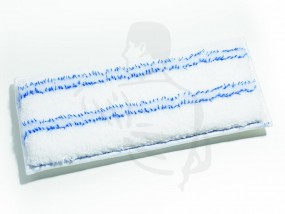 Microfaserhandpads blau/weiss, 25x10cm mit blauen Acrylstreifen zur Reinigung