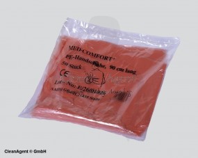 Gummihandschuhe schulterlang ca. 90cm, orange, nicht steril Polyethylen (50Stück Beutel)
