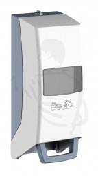 Spender Physiomat Vario Eco, weiß/grau, Kunststoff robuste Ausführung, für 1 L / 2 L Faltflaschen