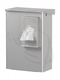 Hygieneabfallbox mit Hygienebeutelspender PE (6 L) aus Aluminium freihstehend oder Wandmontage