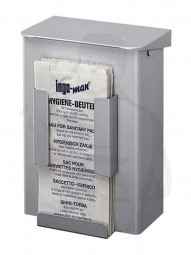 Hygieneabfallbox mit Hygienebeutelspender Papier aus Aluminium freihstehend oder Wandmontage 6L