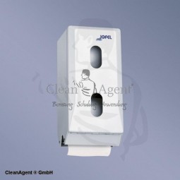 Toilettenrollenhalter für 2 Kleinrollen, Metallgehäuse, weiß, -AF 22000-