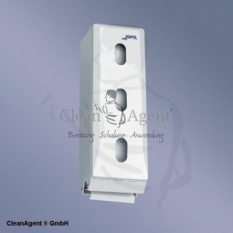 Toilettenrollenhalter für 3 Klein-Rollen aus weiss lackiertem Metall, -AF21000-